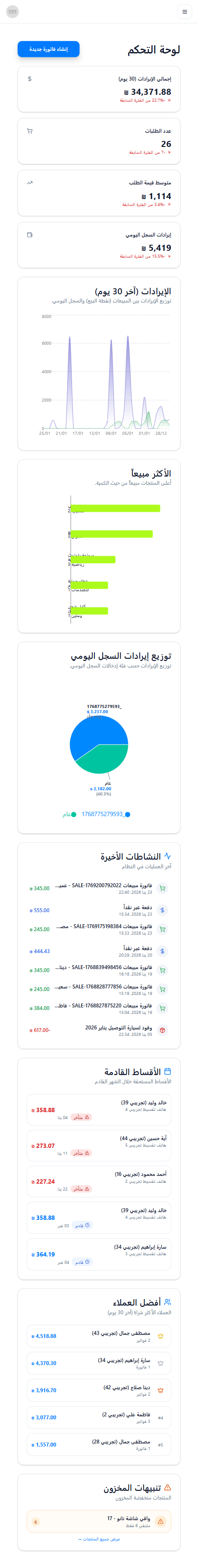 لوحة التحكم على الموبايل